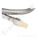 Edelstahlwellschlauch DN12 40 bar - Anschlüsse 3/4"-16 UNF IG ÜM x 3/4"-16 UNF IG ÜM - Sechskantanschluss -  mit Agraffschutzschlauch / Metallschutzschlauch - Gasreinheit 6.0 - für tiefkalten flüssigen Stickstoff geeignet - Länge 1,5 m