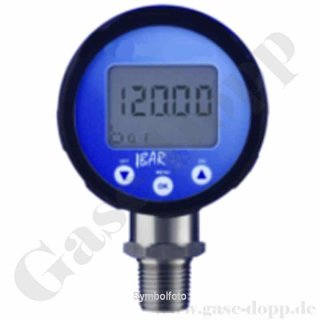 Digitalmanometer 0 - 40 bar - Ø 70 mm - Genauikeitsklasse 0.125 % - Anschluss G 1/2" AG unten - Edelstahl