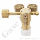 Flaschendruckminderer Stickstoff inerte Gase 300 bar 1-stufig bis 300 bar regelbar - Anschluss W30x2 DIN 477-5 Nr.54 - Ausgang M14x1,5 AG = S6 - Messing 4.5 - GASARC TECH MASTER GPS421