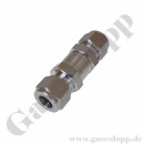 R&uuml;ckschlagventil bis 207 bar - &Ouml;ffnungsdruck 0,02 bar - bis 190&deg;C - Eingang 12 mm RVS Ausgang 12 mm RVS - L&auml;nge 77 mm - FKM - Edelstahl - Ham-Let