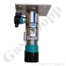 Labor Entnahmestelle auf Wandplatte mit Absperrventil - 40 bar - 1,0 - 30 bar regelbar - Eingang G 1/4" IG oben - Ausgang G 1/4" IG unten - FKM - Messing verchromt 6.0 - GCE DRUVA EMD 40006