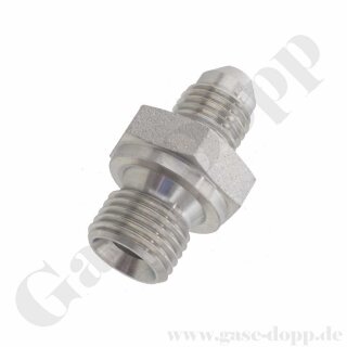 Doppelnippel G 3/8" AG x 1/4" SAE AG - G 60° Innenkonus / SAE 74° Aussenkonus - 350 bar - Stahl