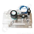 Stationsdruckminderer Entspannungsstation Druckregelstation 5.0 - Sauerstoff Inertgas Stickstoff Argon Helium - bis 14 bar regelbar mit Kontaktmanometer - Eingangm M14x1,5  Ausgang: 1/4" NPT IG - GCE Druva SMD50024