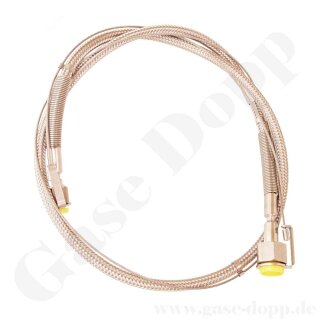 Edelstahlwellschlauch DN6 300 bar - Anschlüsse W21,8x1/14" IG ÜM x 1/4" NPT IG - Gasreinheit 6.0 - Länge 1,5 m