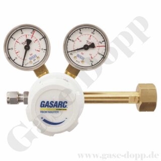 Flaschendruckminderer Sauerstoff 4.5 200 bar - bis 6 bar regelbar- 2-stufig - Messing - Ausgang G 1/4" AG - GASARC TECH MASTER GPT401