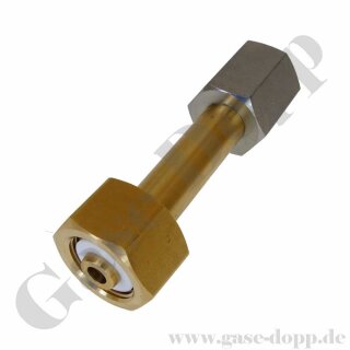 Flaschenanschluss Stickstoff - DIN 477-1 Nr.10 - W24,32x1/14" IG x G 1/2" IG - 200 bar - Messing / Stahl