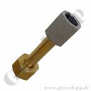 Flaschenanschluss Stickstoff - DIN 477-1 Nr.10 - W24,32x1/14" IG x G 1/2" IG - 200 bar - Messing / Stahl