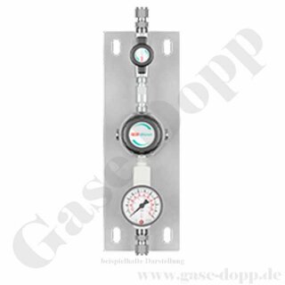 Entnahmedruckminderer - 50 bar / ca. 0,4 - 6,0 bar regelbar - IN / OUT 1/4" NPT IG - mit Rückschlagventil - ohne Abblaseventil - FKM - Messing verchromt 6.0 - GCE DRUVA PPLH0FT