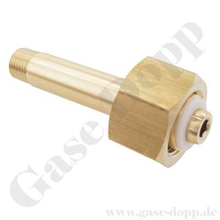 Flaschenanschluss Stickstoff - DIN 477-1 Nr.10 - W24,32x1/14" IG x 1/4" NPT IG - mehrteilig gedichtet - Messing - 200 bar