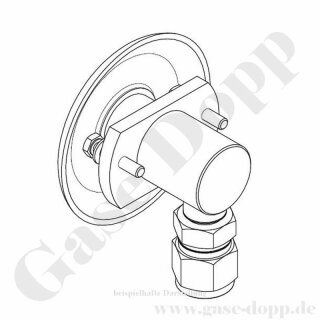 Rückwandeinbau Adapter für Labor Entnahmedruckminderer - für xxx mm Wandstärke - G 3/8" AG x 8 mm KRV - Länge xx mm - GCE DRUVA L000285