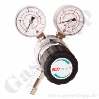 Reinstgasdruckminderer 200 bar - 0,5 bis 10 bar regelbar - 1-stufig - IN / OUT NPT 1/4" IG - 6 Port - Eingang Rechts - EPDM - Edelstahl 6.0 - GCE DruvaPUR CSLHESJ