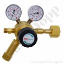 Bündeldruckminderer Inertgas CO2 300 bar 1-stufig bis 40 bar regelbar - Anschluss W30x2" IG ÜM DIN 477-5 Nr.54 - Ausgang G 3/8" AG - 100 m²/h - Messing - GCE Druva CTMHESJ