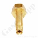 Flaschenanschluss Wasserstoff Brenngas Formiergas 200 bar DIN 477-1 Nr.1 - W21,8x1/14" LH x G 1/4" LH AG - Sechskantanschluss - Länge 90 mm - Messing