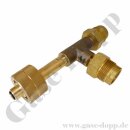 T- Doppelnippel 300 bar - W30x2 LH DIN 477-5 Nr.57 - Wasserstoff T-Stück - Messing
