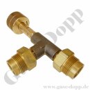 T- Doppelnippel 300 bar - W30x2 LH DIN 477-5 Nr.57 - Wasserstoff T-Stück - Messing