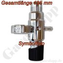 Flaschendruckminderer Sauerstoff Synthetische Luft 300 bar 2-stufig - bis 10 bar regelbar - Anschluss W30x2" DIN477-5 Nr.59 - Ausgang 1/4" KRV - 6 Port - Eingang Rechts - Messing verchromt 6.0 - GCE Druva CPLH0DJ