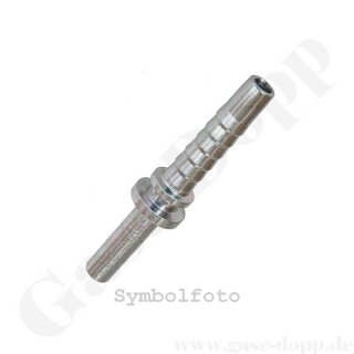 Schlauchverbinder - Rohrstutzen RST 12 mm x 6 mm Schlaucht&uuml;lle - S12 Schlaucharmatur Pressnippel DN6 - 450 bar - Edelstahl