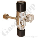 Flaschendruckminderer Sauerstoff synthetische Luft 200 bar 2-stufig bis 1,0 bar regelbar - Anschluss G 3/4" DIN 477-1 Nr.9 - Ausgang G 1/4" AG - 20 m³ - Messing verchromt 6.0 - GCE Druva CPLH0DJ