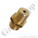 Doppelnippel W21,8x1/14" LH AG x 1/2" NPT AG - Adapter Wasserstoff Methan DIN 477-1 Nr.1 - 200 bar - Messing
