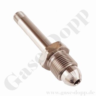 Flaschenanschluss BS341 No.4 - G 5/8" AG x 1/4" NPT AG - 250 bar - Interte Gase - Messing verchromt 6.0