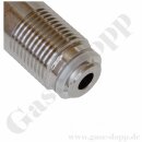 Flaschenanschluss DIN 477-1 Nr.1 - W21,8x1/14" LH x M16x1,33 AG - Wasserstoff Brenngas Formiergas 200 bar - Sechskantanschluss - Länge 90 mm - Edelstahl