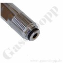 Flaschenanschluss DIN 477-1 Nr.10 - W24,32x1/14" x M16x1,33 AG - Stickstoff 200 bar - Handanschluss - Länge 90 mm - Messing verchromt