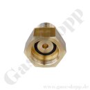 Adapter CGA-540 AG x DIN477-1 Nr.9 IG - NGO-RH-INT 0,908"-14 AG x G 3/4" IG - mit O-Ring - 200 bar - Messing