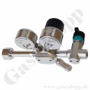 Flaschendruckminderer Ammoniak 50 bar 1-stufig bis 3 bar regelbar - Anschluss W21,8x1/14" - Ausgang: 1/4" NPT IG - mit Absperrventil - EPDM - Edelstahl 6.0 - GCE DruvaPUR - CSLHESJ