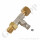 Adapter T-St&uuml;ck W24,32x1/14" AG x G 1/4" IG x W24,32x1/14" IG - DIN 477-1 Nr.10 - mit G 1/4" IG Manometerverschraubung u.a. f&uuml;r Manometer Drucksensoren - mehrteilig gedichtet - 200 bar - Messing / Stahl verzinkt