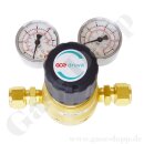 Leitungsdruckminderer 60 bar - bis 40 bar regelbar - 1-stufig - IN / OUT 12 mm KRV - 6 Port - Eingang Rechts - ohne Abblaseventil - 100 m&sup2;/h - FKM - Messing 5.0 - GCE Druva TEC