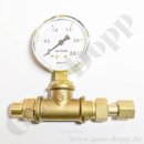 Prüfmanometer Ø 63 mm Brenngas Anzeige bis 16...