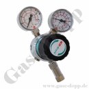 Leitungsdruckminderer bis 6 bar regelbar - Eingang max. 200 bar Links - 1-stufig - IN / OUT 1/4" NPT IG - 6 Port - mit Sicherheitsüberdruckventil - FKM - Messing verchromt 6.0 - GCE Druva LPLH0SJ