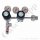 Flaschendruckminderer Helium Argon 200 bar 2-stufig bis 100 bar regelbar - Handanschluss rechts W21,8x1/14" DIN 477-1 Nr. 6 - Ausgang 1/4" NPT IG - Sondermontage - Messing verchromt 6.0 - GCE Druva CPLH0SJ