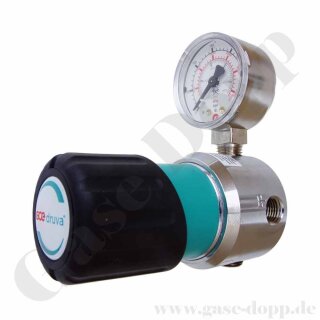 Leitungsdruckminderer bis 6 bar regelbar - Eingang max. 200 bar Rechts - 1-stufig - IN / OUT 1/4" NPT IG - 4 Port - ohne Sicherheitsüberdruckventil - Messing verchromt 6.0 - GCE Druva LPLH0SF