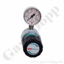 Leitungsdruckminderer bis 6 bar regelbar - Eingang max. 200 bar Rechts - 1-stufig - IN / OUT 1/4" NPT IG - 4 Port - ohne Sicherheitsüberdruckventil - Messing verchromt 6.0 - GCE Druva LPLH0SF