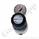 Leitungsdruckminderer bis 6 bar regelbar - Eingang max. 200 bar Rechts - 1-stufig - IN / OUT 1/4" NPT IG - 4 Port - ohne Sicherheitsüberdruckventil - Messing verchromt 6.0 - GCE Druva LPLH0SF