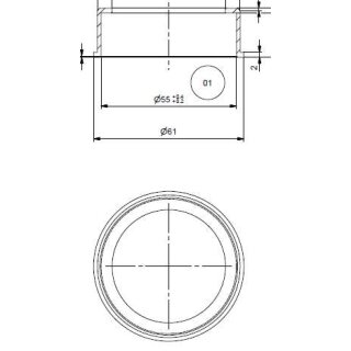Befestigungsring / Manometereinfassung für Einbaudruckminderer - GCE DRUVA H14041604P1