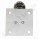 Labor Entnahmedruckminderer auf Wandplatte mit Absperrventil - Messing verchromt - max. 40 bar / bis 4,0 bar regelbar - Eingang 1/4" NPT IG oben - Ausgang 1/4" NPT IG unten - GCE DRUVA EMD310001