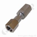 Flaschenanschluss Adapter CGA-580 IG x W 21,8 RH IG - Länge ca 116 mm - Argon Stickstoff - 207 bar - Messing vernickelt / Edelstahl