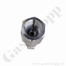 Flaschenanschluss Adapter CGA-580 IG x W 21,8 RH IG - Länge ca 116 mm - Argon Stickstoff - 207 bar - Messing vernickelt / Edelstahl