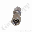 Flaschenanschluss Adapter W21,8x1/14" IG x CGA-580 IG - DIN477-1 Nr.6 IG x CGA-580 IG - L&auml;nge ca 116 mm - Argon Stickstoff - 207 bar - Messing vernickelt / Edelstahl