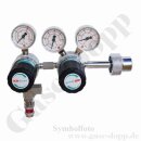 Flaschendruckminderer Prüfgas 200 bar 2-stufig bis 100 bar regelbar - Anschluss M19x1,5 LH DIN 477-1 Nr.14 - Ausgang 6 mm KRV - Sondermontage - EPDM - Edelstahl 6.0 - GCE Druva CSLHEDJ