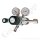 Flaschendruckminderer Schwefelhexafluorid SF6 200 bar 2-stufig 0,2 bis 2,0 bar regelbar - Anschluss W21,8x1/14" DIN 477-1 Nr.6 - Ausgang 6 mm KRV + Absperrventil - 3 m³/h - FKM - Messing verchromt 6.0 - GCE Druva CPLLVDJ
