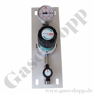 Entnahmedruckminderer - 50 bar / ca. 0,2 - 1,0 bar regelbar - IN / OUT 1/4" NPT IG - FKM - Messing verchromt 6.0 - GCE DRUVA PPLH0FT