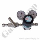 Leitungsdruckminderer bis 200 bar regelbar - Eingang max. 300 bar Rechts - 1-stufig - IN KRV 8 mm - OUT Nadelventil mit KRV 8 mm - 6 Port - ohne Sicherheitsüberdruckventil - Messing verchromt 6.0 - GCE Druva LPLH0SJ