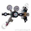Flaschendruckminderer Kohlenmonoxid 200 bar 1-stufig bis 100 bar regelbar - Anschluss W 1" LH DIN 477-1 Nr.5 - mit Fremdgasspülung - Ausgang 1/4" IG mit Absperrventil - EPDM - Edelstahl 6.0 - GCE Druva CSLHESJ