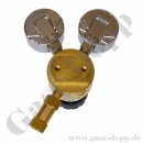 Leitungsdruckminderer bis 40 bar regelbar - Eingang max. 200 bar Links - 1-stufig - IN / OUT 1/4" NPT IG - 6 Port - mit Sicherheitsüberdruckventil - 20 m³/h - FKM - Messing 5.0 - GCE DruvaTec LTLJRSSF