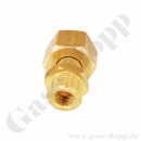 Flaschenanschluss DIN 477-1 Nr.6 - W21,8x1/14" IG ÜM x G 3/4" AG - CO2 60 bar - Sechskantanschluss - Länge 47 mm - mehrteilig gedichtet - Messing