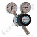 Leitungsdruckminderer bis 10 bar regelbar - Eingang max. 200 bar Links - 1-stufig - IN / OUT 1/4" NPT IG - 6 Port - mit Sicherheitsüberdruckventil - FKM - Messing verchromt 6.0 - GCE Druva LPLH0SJ