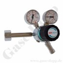 Flaschendruckminderer Argon Helium 200 bar 1-stufig bis 10 bar regelbar - Eingang Links - Anschluss W21,8x1/14"" DIN 477-1 Nr.6 - OUT KRV  6 mm - FKM - Messing verchromt 6.0 - GCE Druva CPLH0SJ